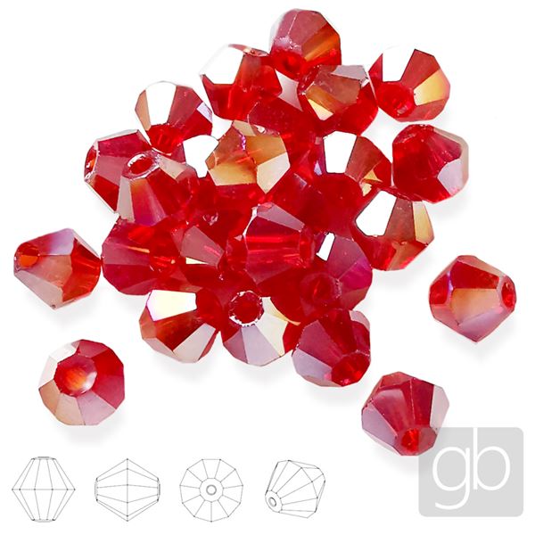 Brsen korlky Bicone 3 mm erven SL_F3_31