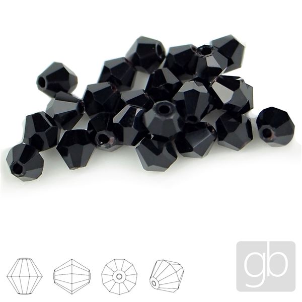Brsen korlky Bicone 3 mm ierna SL_F3_34