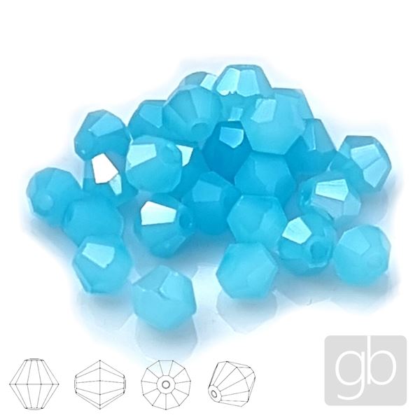 Brsen korlky Bicone 4 mm Modr SL_F4_96