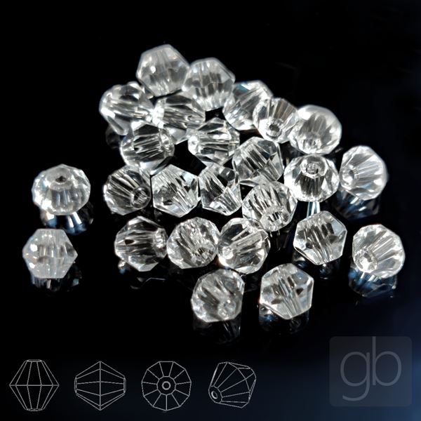 Bicone 4 mm 25 ks Číra SL_F4_97