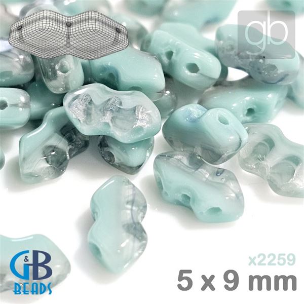 SPEAR BEADS 5 x 9 mm 25 ks Tyrkysov ir x2259