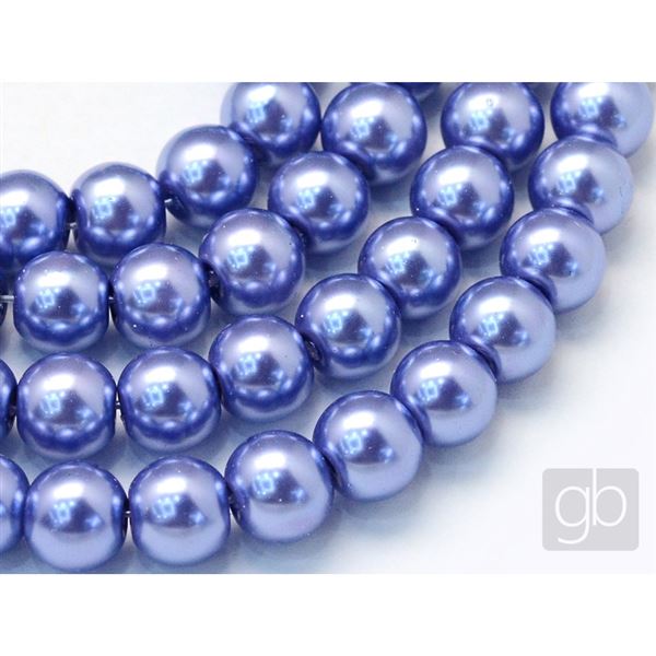 Korlky voskovan perly O4 mm Modr VO4011