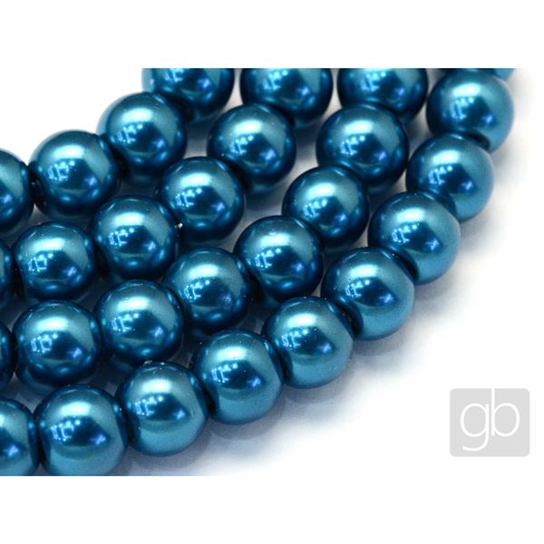 Korlky voskovan perly O4 mm Modr VO4027