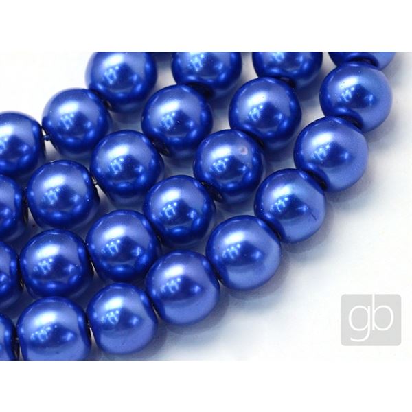 Korlky voskovan perly O4 mm Modr VO4031
