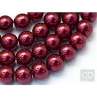 Korálky voskované perly O6 mm Červená VO6020