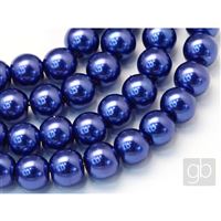 Korálky voskované perly O6 mm Modrá VO6033