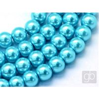 Korálky voskované perly O6 mm Tyrkysová VO6044