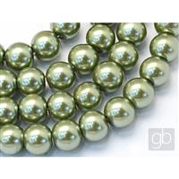 Korálky voskované perly O6 mm Zelená VO6046