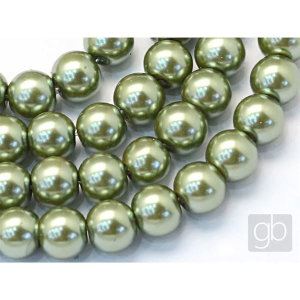 Korlky voskovan perly O6 mm Zelen VO6046