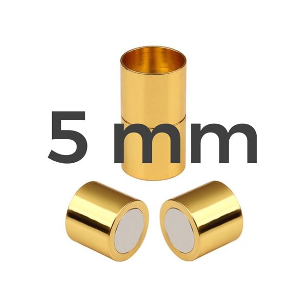 Magnetické zapínanie ZLATÉ Chirurgická oceľ 5 mm
