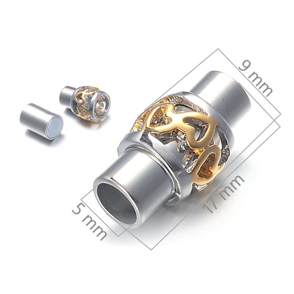 Magnetické zapínanie ZDOBENÉ 17x9 mm otvor 4 mm